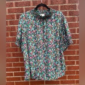 Floral Multicolor High Neck Plus Size 2x Blouse Cooper and Ella